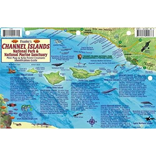 Channel Islands National Park Map & Kelp Forest Creatures Guide Franko Maps Laminated Fish Card