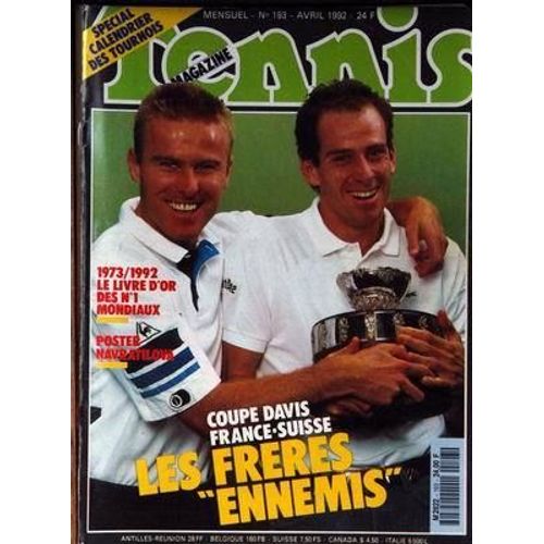 Tennis Magazine N° 193 Du 01/04/1992
