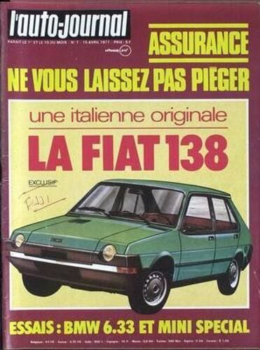 Auto Journal (L') N° 7 Du 15/04/1977