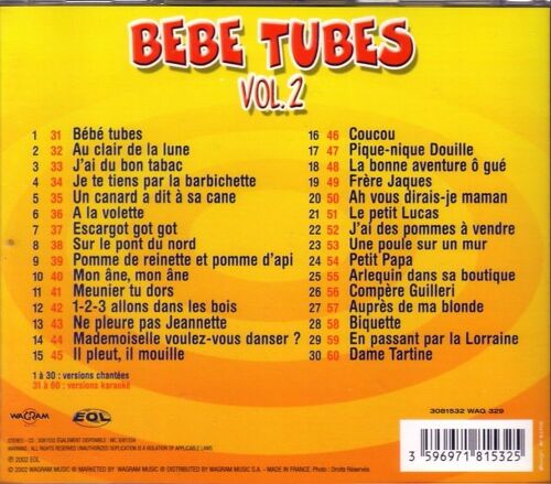 Bébé Tubes Vol. 2 - 30 Titres En Version Karaoké