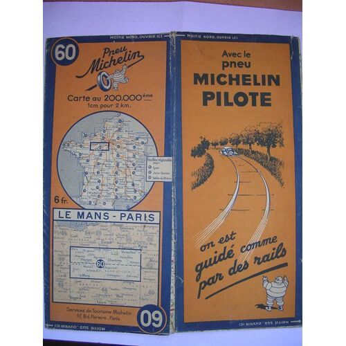 Le Mans-Paris N°60 - Carte Routière Michelin - 1/200 000