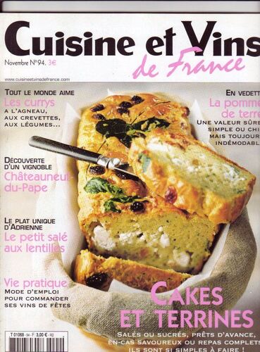 Cuisine Et Vins De France N° 94 : Cakes Et Terrines