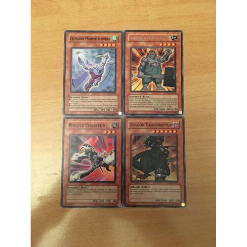 (942) Dragon Gravibroyeur + Frondon Morphtronique + Missile Chasseur + Forgeron Chaîne De Fer (Yu Gi Oh)