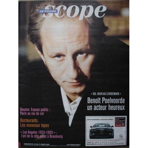Le Figaro Scope  N° 19164 : Benoit Poelvoorde " Un Acteur Heureux"