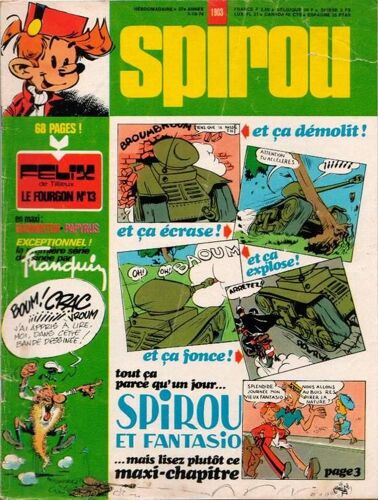Spirou  N° 1903 : Tillieux : Histoire Complete De Felix : Le Fourgon Numero 13