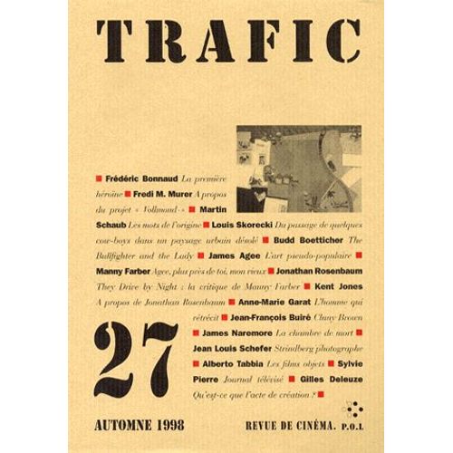Trafic N° 27 Automne 1998