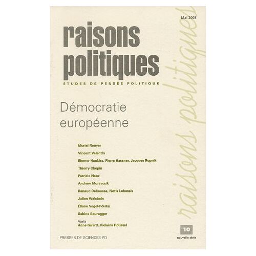 Raisons Politiques N° 10 Mai 2003 - Démocratie Européenne