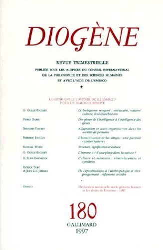 Diogène N° 180 - Le Gène Est-Il L'avenir De L'homme ? Pour Un Dialogue Rénové
