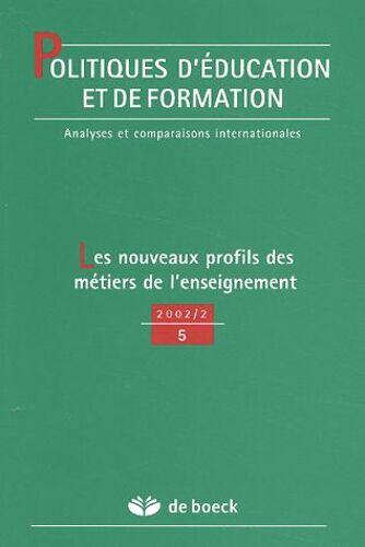 Politiques D'éducation Et De Formation N° 5-2002/2 - Les Nouveaux Profils Des Métiers De L'enseignement