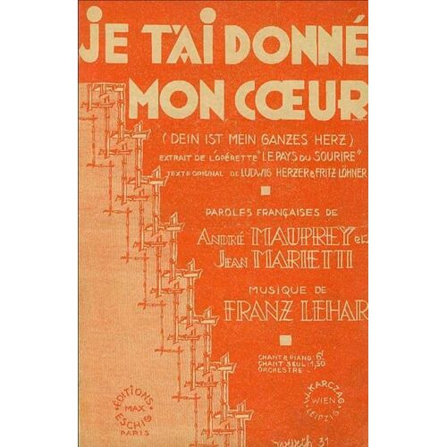 Je T'ai Donné Mon Coeur Paroles De Andre Mauprey Et Jean Marietti