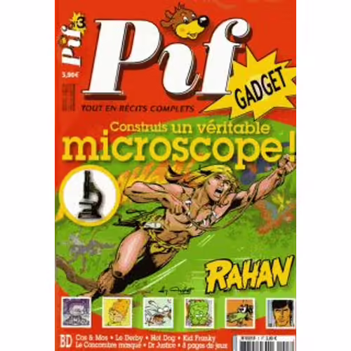 Pif Gadget  N° 3 : Construis Un Véritable Microscope ( Grossit 45 Fois)