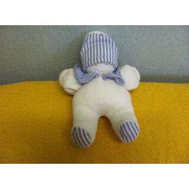 Doudou Bébé Bonnet Rayé Bleu Et Blanc Natalys
