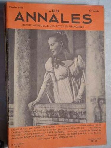 Les Annales Revue Mensuelle Des Lettres Françaises, Février 1955, N° 52
