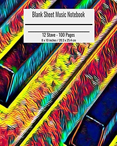Blank Sheet Music Notebook: Composition Notebook Piano Keys Cover, Music Manuscript Paper, Staff Paper, Musicians Notebook 8 X 10 Inches (100 Page