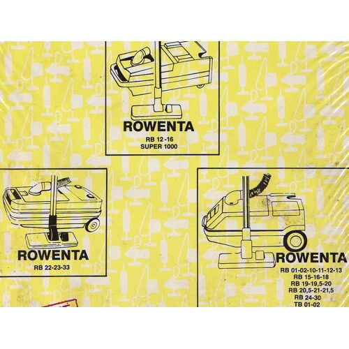 Lot 10 Sacs Aspirateur Rowenta RB 12 -16 - Super 1000 - RB 22 - 23 - 24 - RB 01- 02 - 10 - 11 - 12 - 13 - RB 15 - 16 -18 - RB 19 - 19,5 - 20 - RB 20,5 - 21 - 21,5 - RB 24 -30 TB 01 - 02