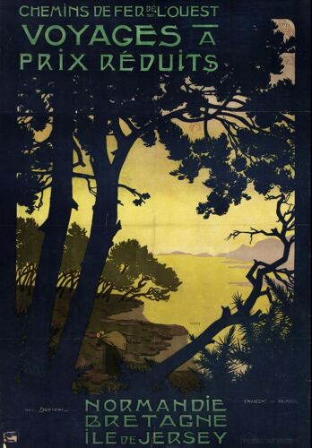 Affiche Voyage À Prix Réduits Normandie Bretagne Ile De Jersey