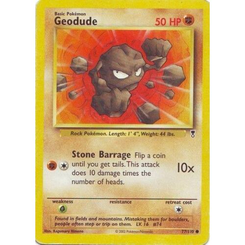 Geodude  (Racaillou) - Carte Anglaise - 77/110