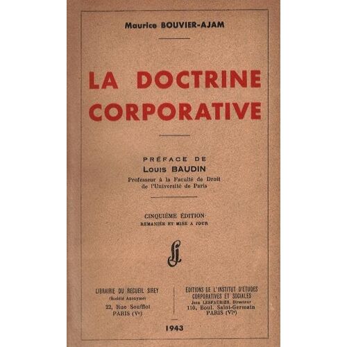 La Doctrine Corporative