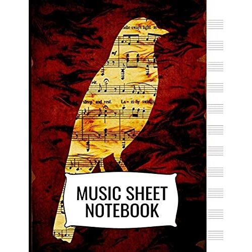 Music Sheet Notebook: Blank Paper Journal - Music Manuscript Paper, Staff Paper, Music Composition And Songwriting Notebook