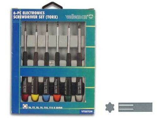 Velleman VTSET3N Assortiments de 6 tounevis Torx