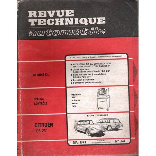 Revue Technique Automobile  N° 324 : Citroen Ds23
