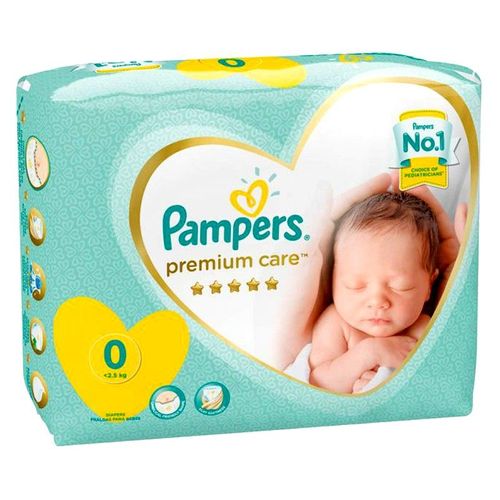 Pack 30 Couches Pampers Premium Care Taille 0 (De 1 Kg À 2,5 Kg)