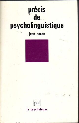 Précis De Psycholinguistique