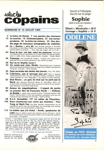 Salut Les Copains N° 12 Du 01-07-1963 : Spécial Anniversaire