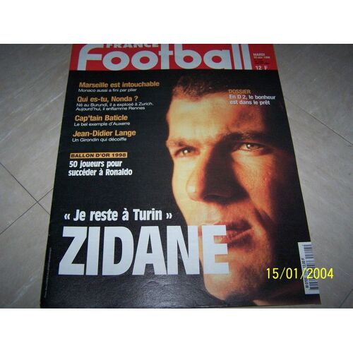France Football N° 2744 : Zidane (Je Reste A Turin)