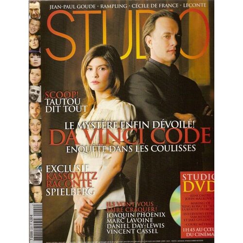 Studio  N° 220 : Audrey Tautou,Tom Hanks,Da Vinci Code,Charlotte Rampling,Joaquin Phoenix,Patrice Leconte,Cécile De France, Spielberg & Kassovitz, Jean-Paul Goude,Vincent Cassel,Marc Lavoine