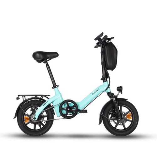 Mini Vélo Électrique Bodywel T16 Pro, Pliable, 14 Pouces, 36 V, 7,8 Ah, Bleu