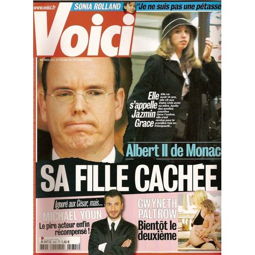 Voici  N° 955 : Le Prince Albert, Anne Roumanoff, Britney Spears, Anthony Pellicano, Michaël Youn, Adriana Karembeu, Gwyneth Paltrow, Sonia Rolland (Interview), Brad Pitt