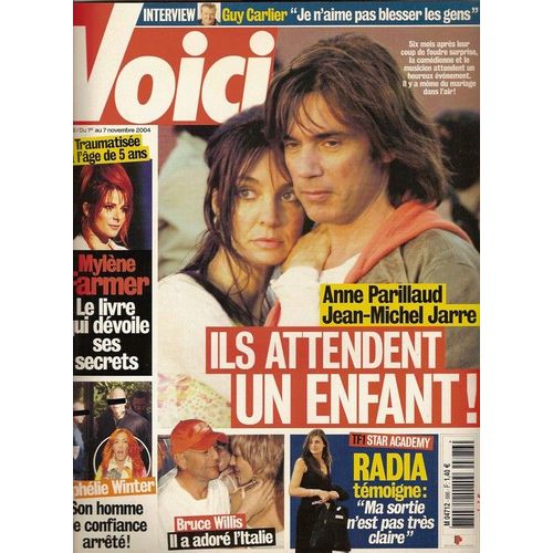 Voici  N° 886 : Anne Parillaud & Jean-Michel Jarre, Ophélie Winter, Bruce Willis, Ben Affleck, Mylène Farmer, Mick Jagger, Guy Carlier (Interview), Paris Hilton, Star Academy, Ben Affleck, Halle Berry