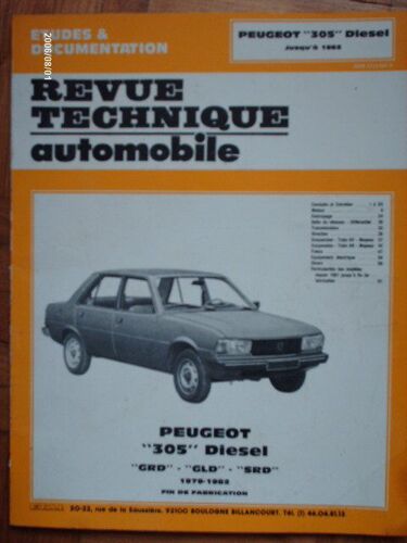 Revue Technique Automobile N° 407 : Peugeot "305" Diesel, "Grd", "Gld", "Srd", (Berline Et Break)