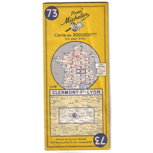 Carte Michelin : Clermont-Ferrand - Lyon - Carte Au 200.000e
