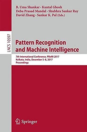 Pattern Recognition And Machine Intelligence