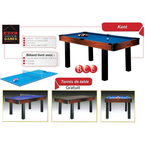 Billard Américain kent + Table + Plateau Tennis de Table