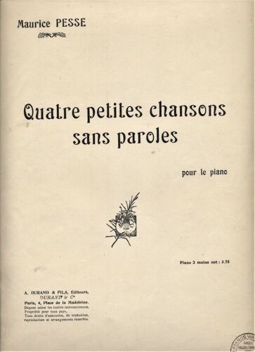 Quatre Petites Chansons Sans Paroles - Pour Le Piano