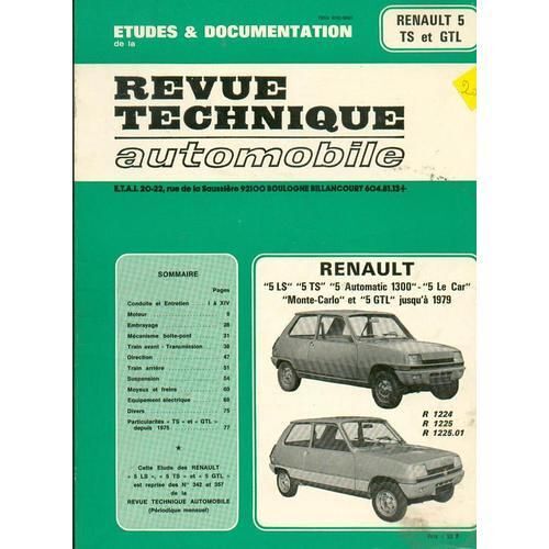 Revue Technique Automobile - Renault 5, Ts Et Gtl