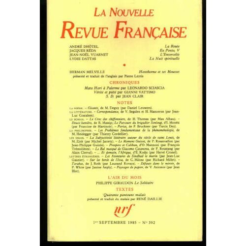 La Nouvelle Revue Française Nrf  N° 392