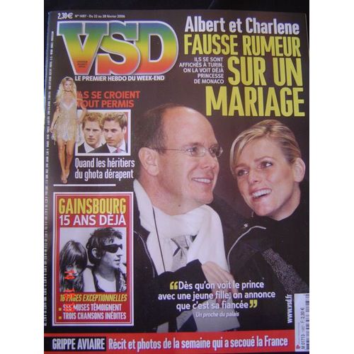 Vsd  N° 1487 : Albert Et Charlène...Fausse Rumeur Sur Un Mariage