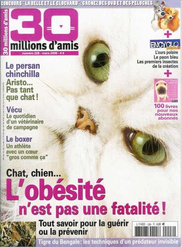 30 Millions D'amis  N° 228 : Chat, Chien... L'obésité N'est Pas Une Fatalité ! Tout Savoir Pour La Guérir Ou La Prévenir