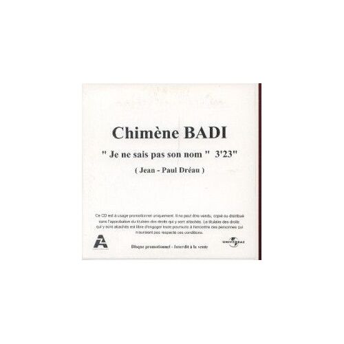 Chimene Badi - Single  1 Titre "Je Ne Sais Pas Son Nom"
