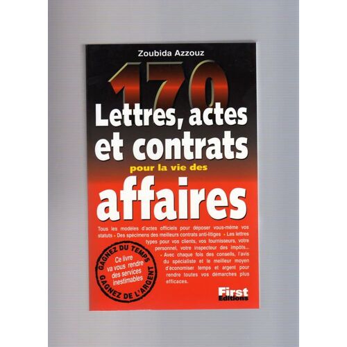 170 Lettres, Actes Et Contrats Pour La Vie Des Affaires