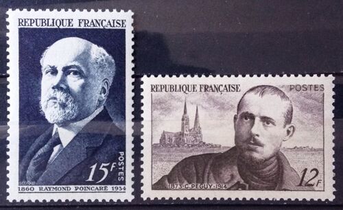 Raymond Poincaré 15f Bleu-Noir (Impeccable N° 864) + Charles Péguy 12f Brun-Noir (Impeccable N° 865) Neufs** Luxe (= Sans Trace De Charnière) - France Année 1950 - N25954