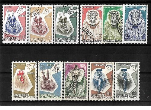 Haute Volta-1960-Masques D'animaux-Lot De 11 Timbres Oblitérés-Très Bon Etat