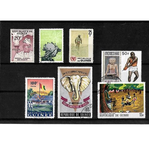 Guinée-Lot De 7 Timbres Oblitérés-Très Bon Etat