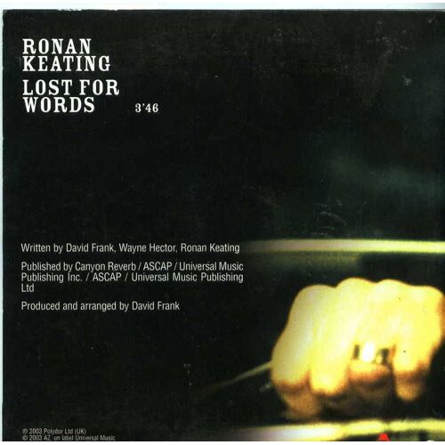 Ronan Keating : Lost For Words - Cd Single Monotitre Collector 2003!