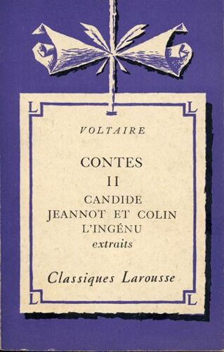 Contes Vol 2 Candide- Jeannot Et Colin- L'ingénu