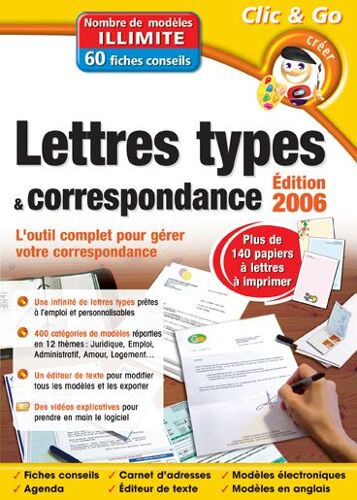 Clic And Go - Lettres Types & Correspondance - Edition 2006 Pc